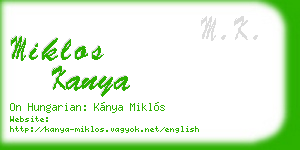 miklos kanya business card